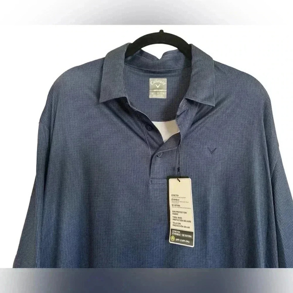 Callaway Opti-Dri Men's Golf Polo Shirt Stretch UPF 50 Blue Stripe  Size L - Picture 7 of 12